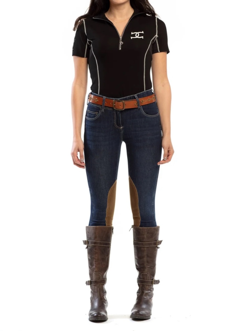 Goode Rider Equestrian Knee Patch Jeans Women’s 26L Stretch Riding Denim